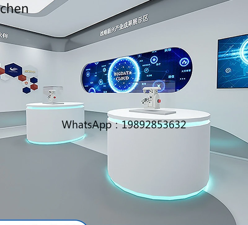HT Display Stand Display Cabinet Paint Experience Table Technology  Experience  Lock Display Table Technology Exhibition Stand
