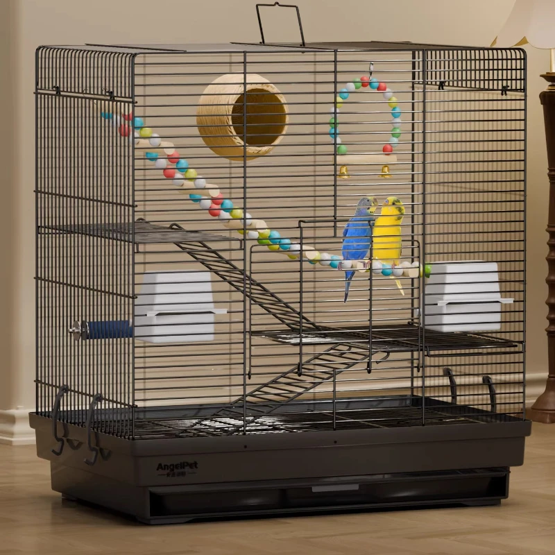 Luxury Goods Bird Cages With Stand Stainless Steel With Pedestal Bird Cages Parrot Large Nest Jaula Para Canarios Bird Supplies