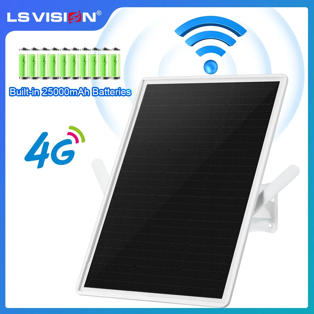 LS VISION 4G LTE Solar Router 2.4Ghz WiFi Hotspot Wireless Access Point SIM Card-Slot Built-in 25000mAh Battery IP66 Waterproof