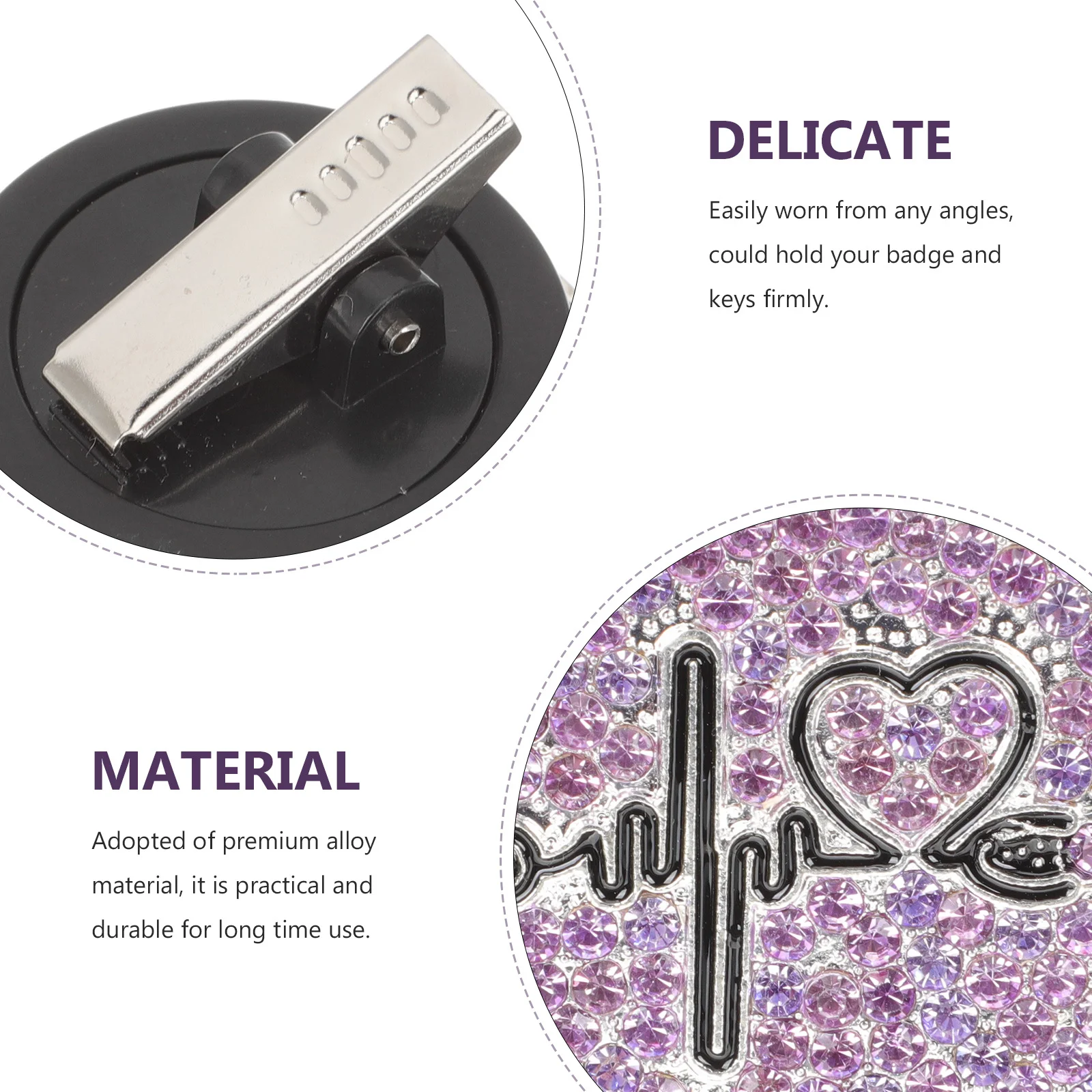 

2Pcs Shiny Badge Reels Retractable Cards Holders Portable for Nurses Office Factory Employees Badge Reel Name Cards Holders