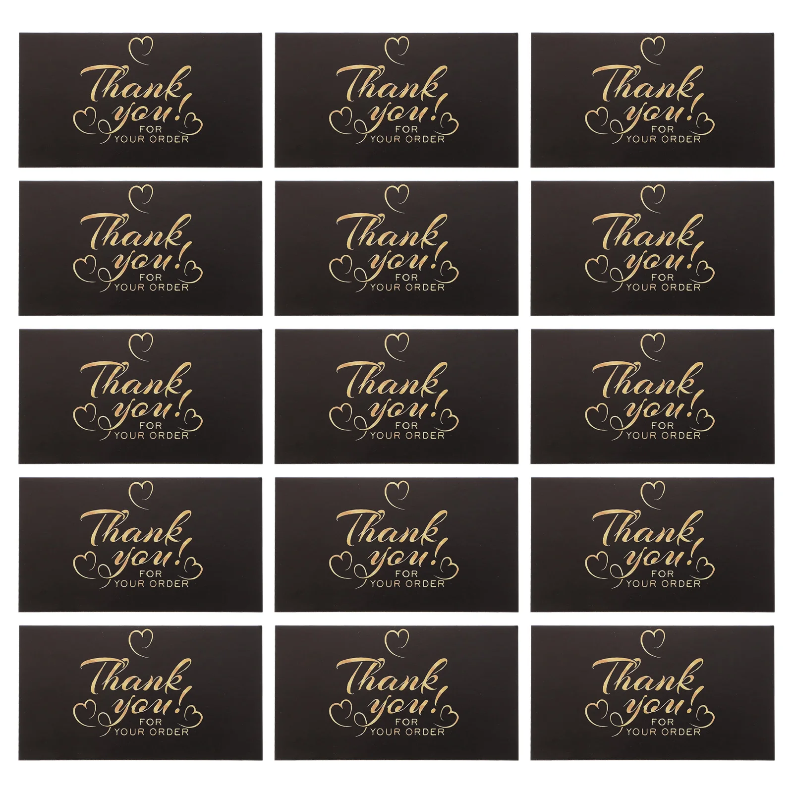 50 Pcs Thank You Card Envelope Cards Delivery Flower Bronzing Shopping Delicate Coated Paper Elegant for Customers Beautiful