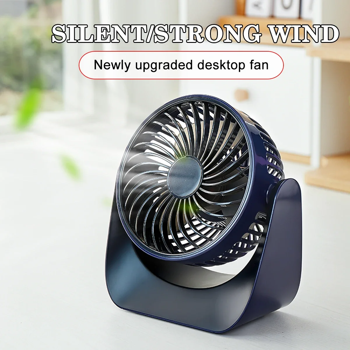 Summer Mini Portable Silent Fan USB Desk Fan Table Strong Airflow &Quiet Operation 3 Speed Wind Standing fans for room Home