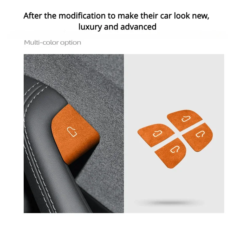 Adesivo Patch interruttore porta per Tesla nuovo modello 3 + Highland 2024 Alcantara adesivo interno in pelle scamosciata accessori decorativi