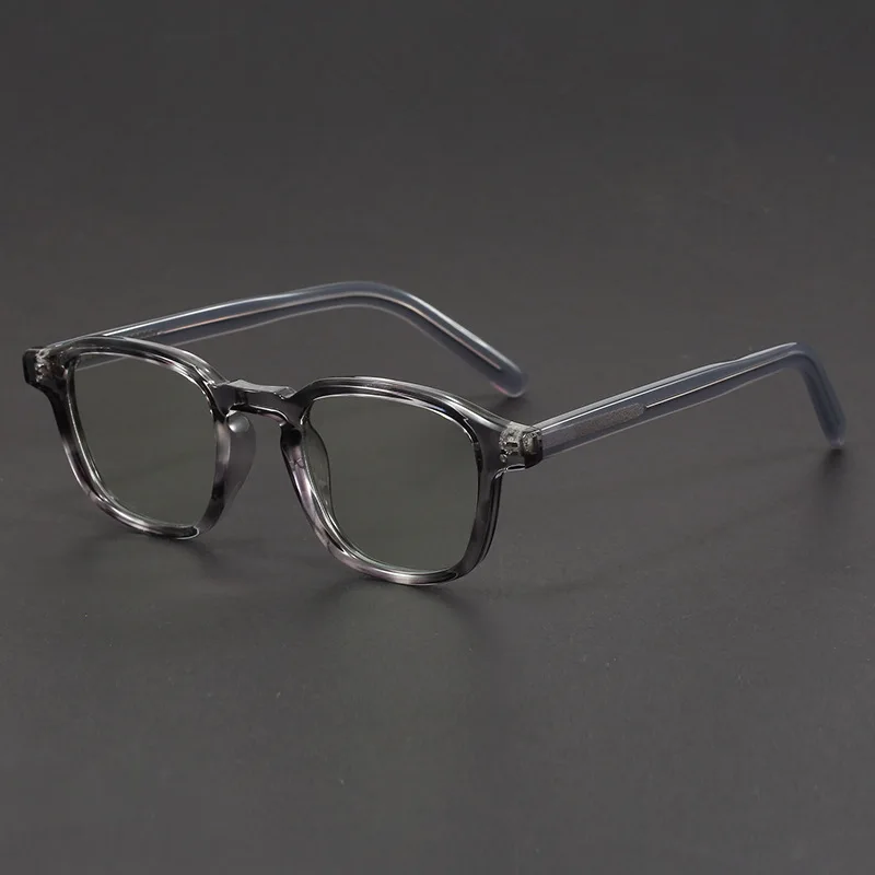 Retro Simple Rivet Design Acetate Fiber Insert Core Round Eyeframe Men Women Optical Prescription Customized Presbyopia Glasses
