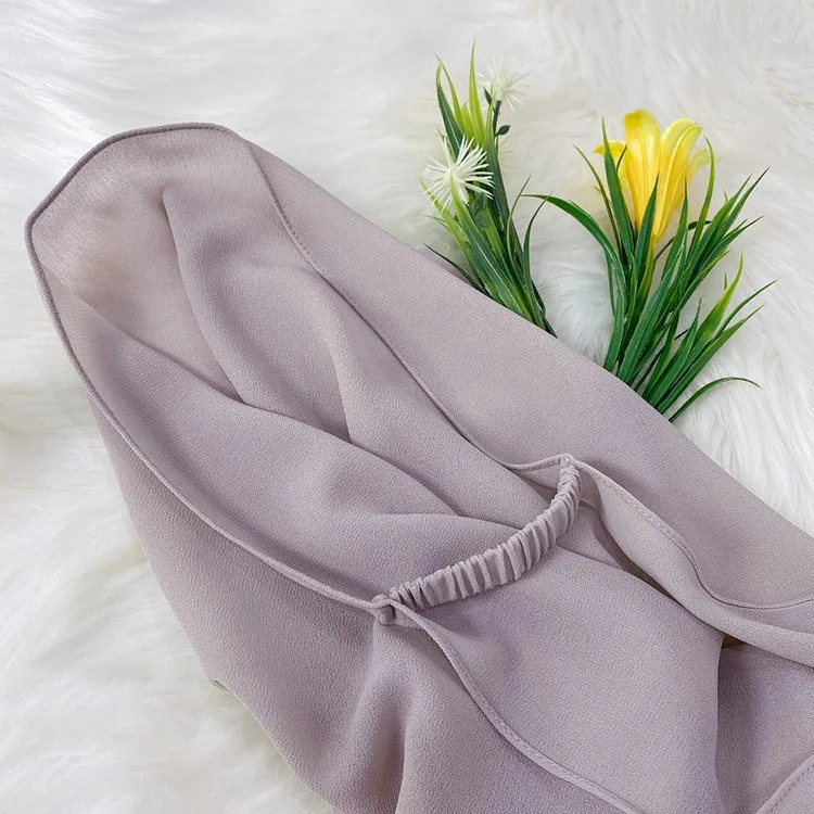 

Pearl Chiffon Turban Women Hijab Scarf With Adjustable Elastic Band Soft Lady Head Wrap Wear Head Cover Islamic Turbante Mujer