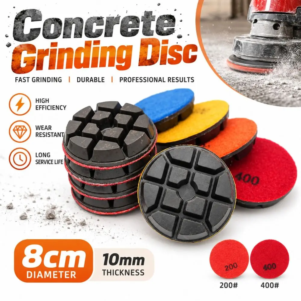 Hook and Loop Backing Concrete Grinding Disc Durable Thickened Diamond Grinding Pad Wet Dry Use Resin Grinding Disc