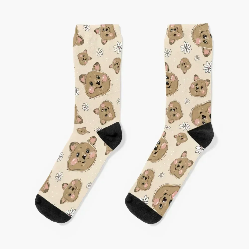 

Happy Quokka Pattern 1 Socks custom hiking tennis sports and leisure Women Socks Men's