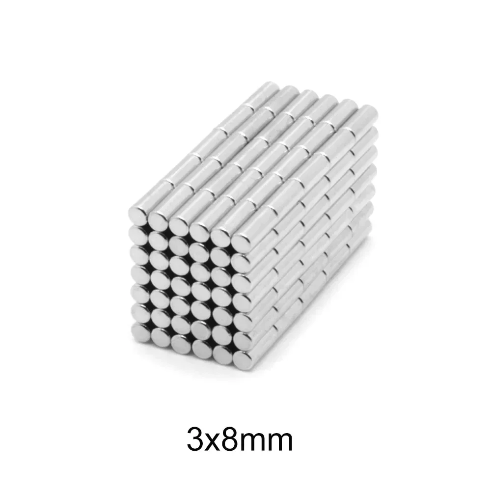 3x8 mm Search Minor disc Magnet 3mmX8mm Bulk Small Round Magnets 3x8mm Neodymium round N35 Strong Magnets 3*8 mm