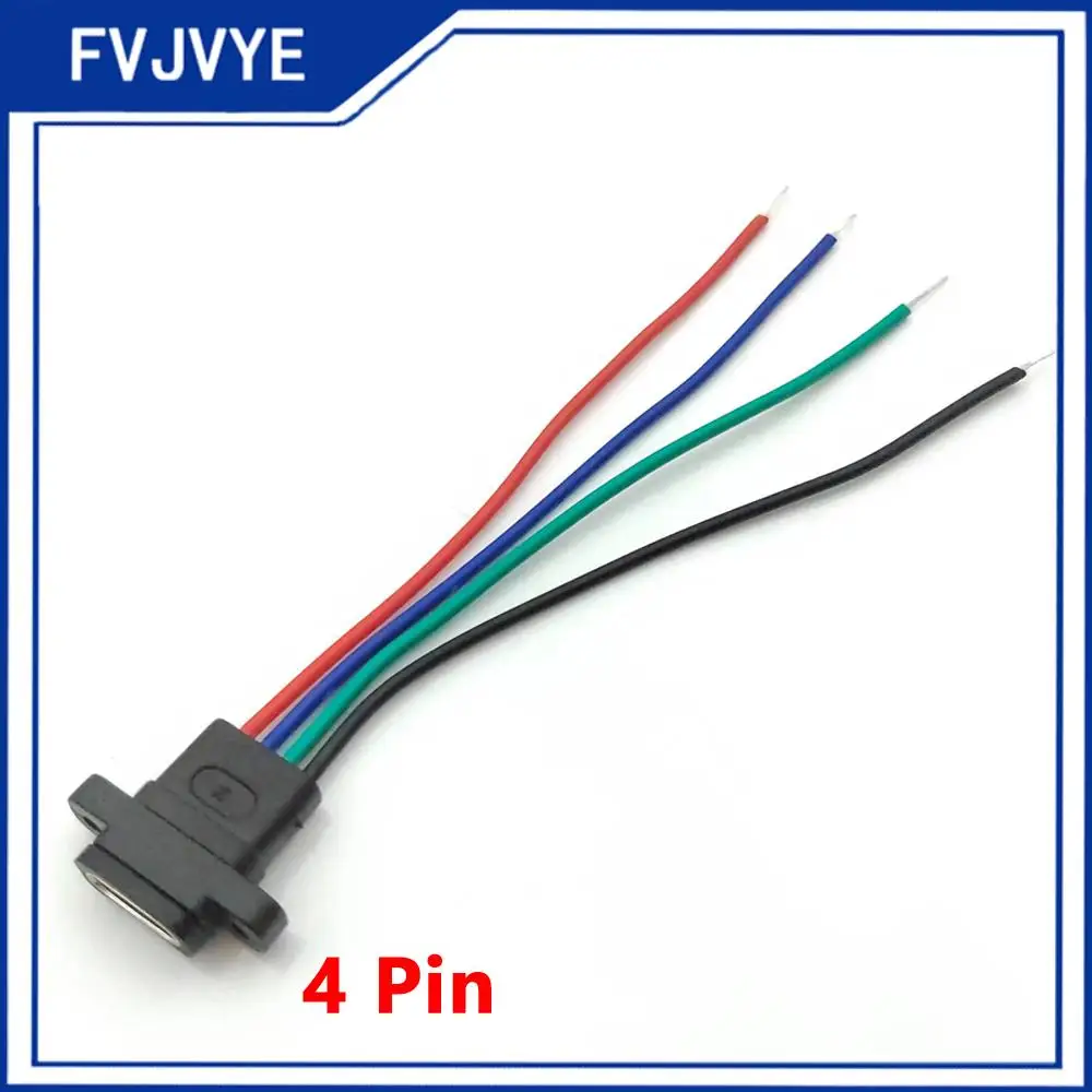 Typ C 4-poliger wasserdichter USB-C-4-Kern-Buchsenanschluss mit Schraubenloch, Schnelllade-Ladeschnittstellenanschluss mit Kabel A2