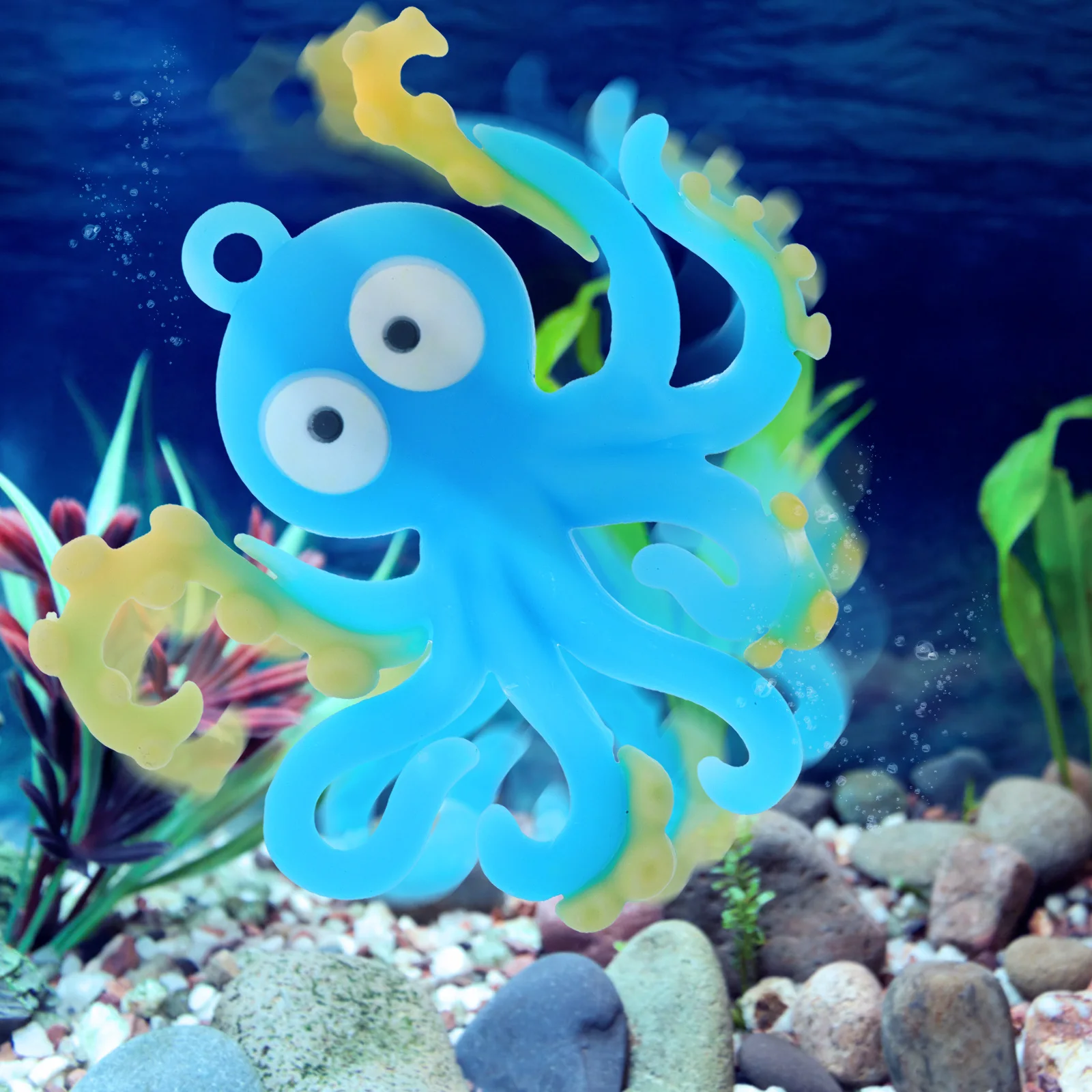 

Fish Tank Decorations Durable Marine Animal nament Floating Cartoon Octopus Aquarium Layout Material Gravel