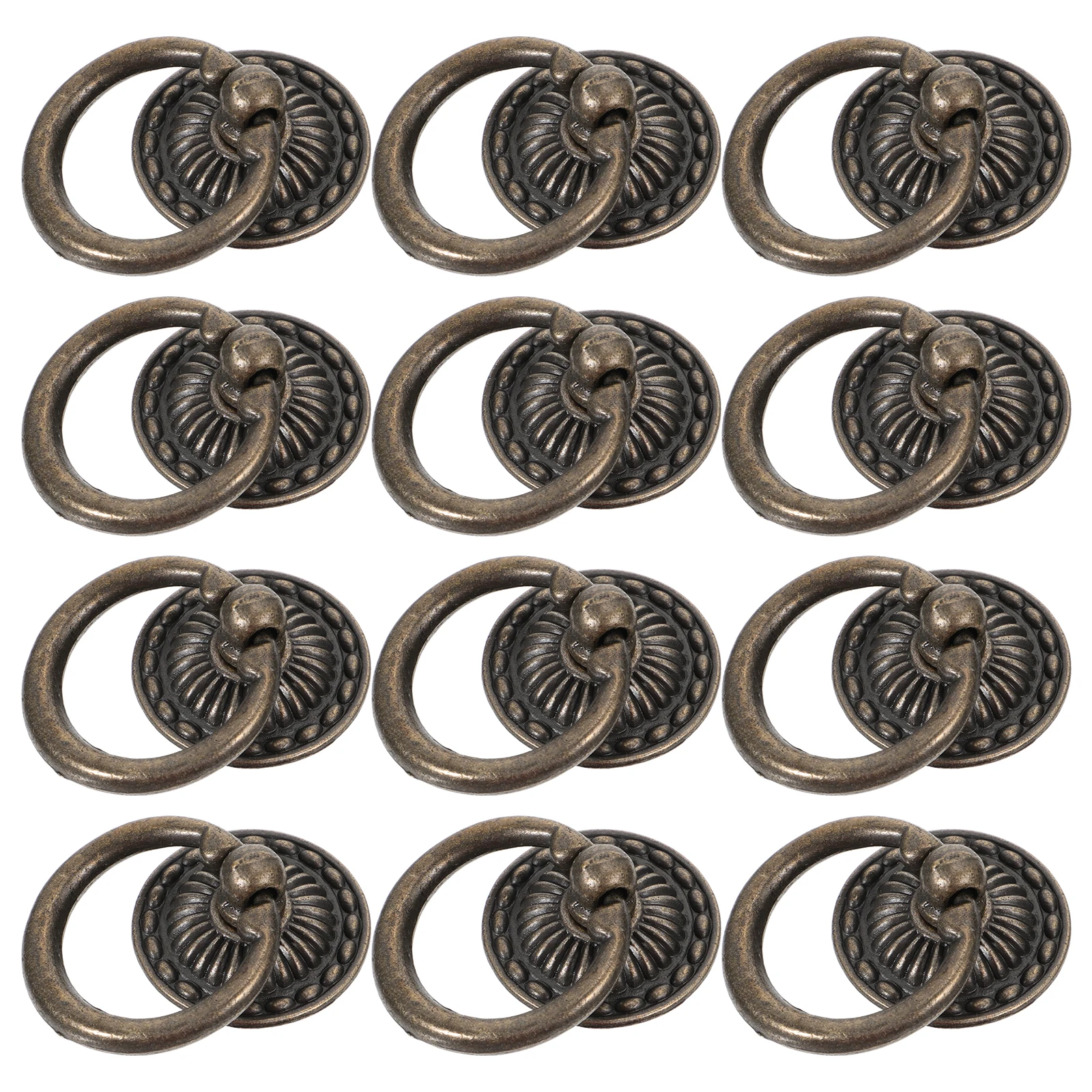 

12 Pcs Vintage Drawer Pull Handle Zinc Alloy Cabinet Door Knob Hardware Bohemian Farmhouse Decorative Retro for Furniture