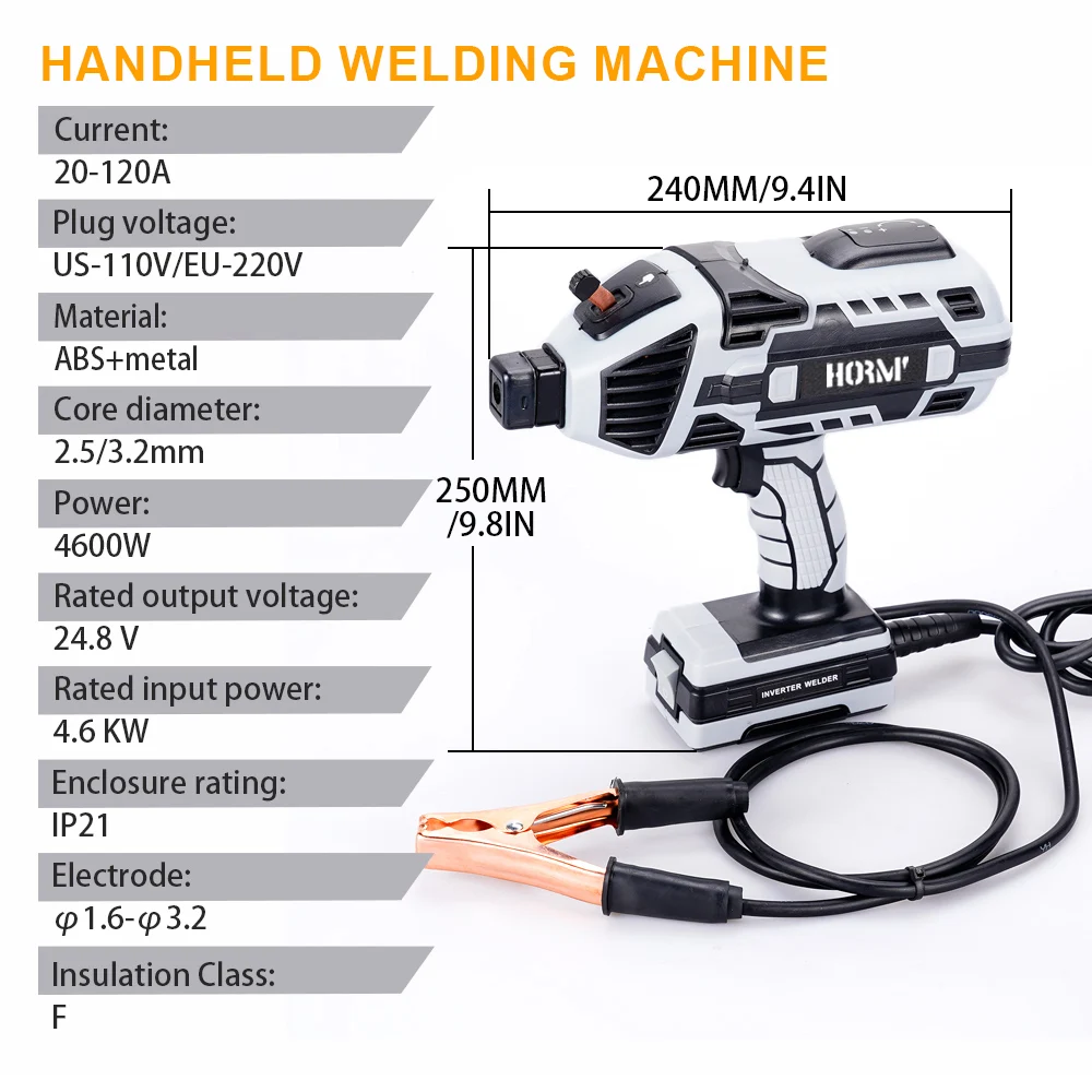 220V Handheld Arc Welder Electric Welding Machine Semi-automatic Digital Smart Welder Current Thrust Adjustment Welder Tool