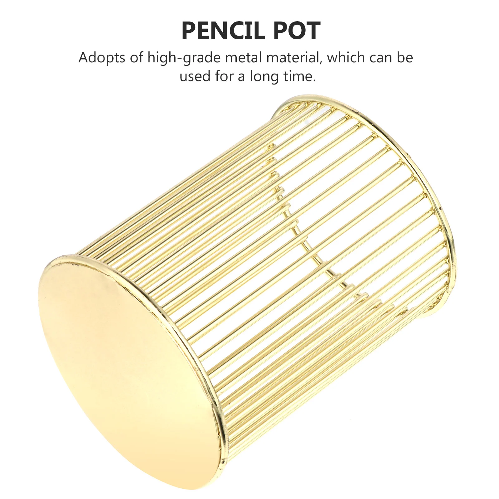 Metal Iron Pen Holder Desktop Stationery ganizer Golden Color High Grade Material Practical Storage Container Pencil Pot Makeup