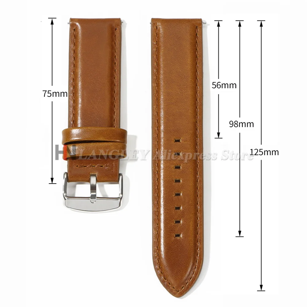 Uhrenarmband aus Rindsleder, universell, im Vintage-Stil, 18 mm, 20 mm, 22 mm, 24 mm, 26 mm, für Herren, passend für DW Daniel Wellington Uhren, Uhrenzubehör. – Detail 1