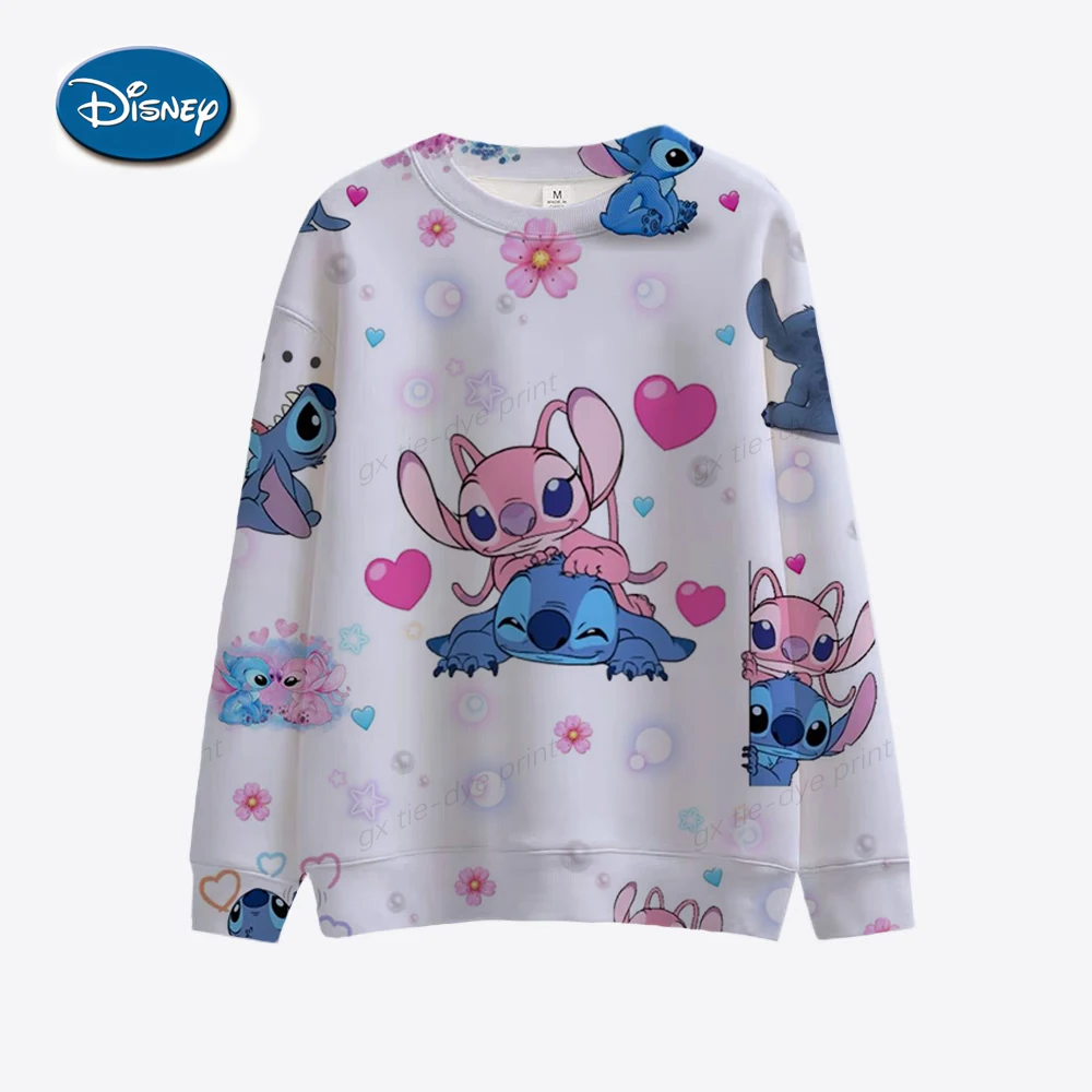 Funny Y2k Christmas Sweatshirt Lilo Stitch Disney Cartoon Hoodies Women Cute Stitch Anime Manga Hoody Female Clothes