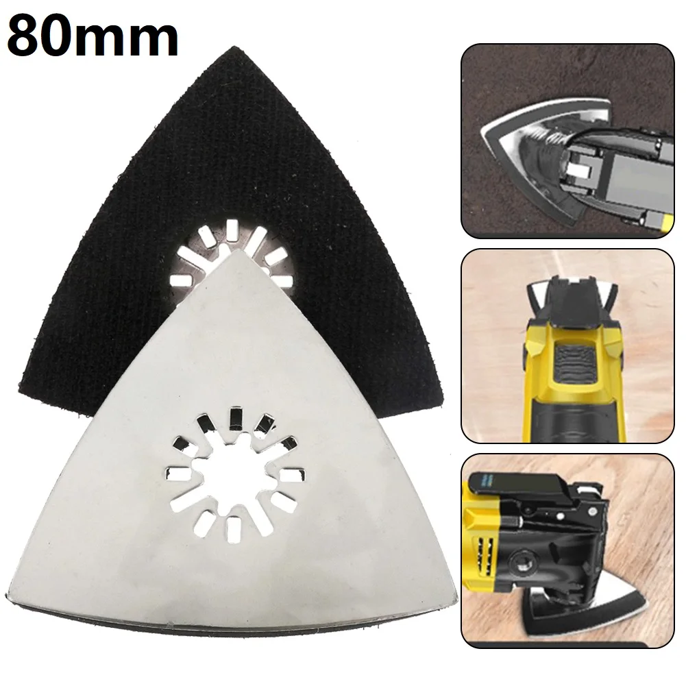 Precision Detail Sanding Made Easy Triangular 80mm Sanding Pad with Hook and Loop Attachment Metal Material for Reliable Use