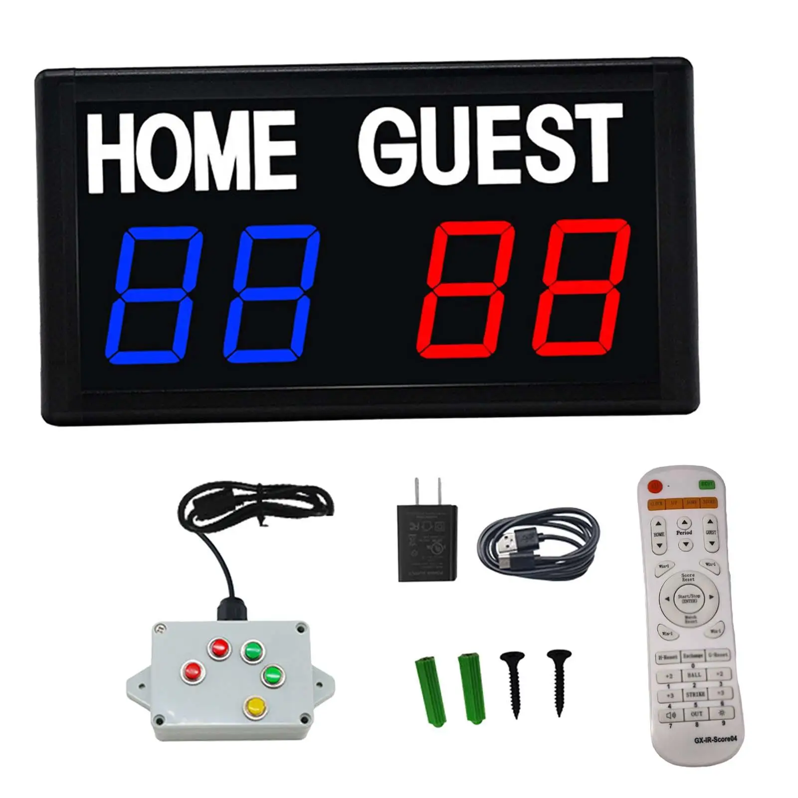 Electronic Scoreboard Mini with Remote Control Digital Scoreboard LED Score Board for Indoor Games Indoor Outdoor Tennis Sports