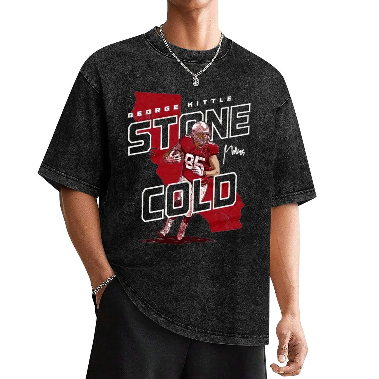 George Kittle stone cold T-Shirt heavyweights graphic tee shirt customs design your own Men's t-shirts