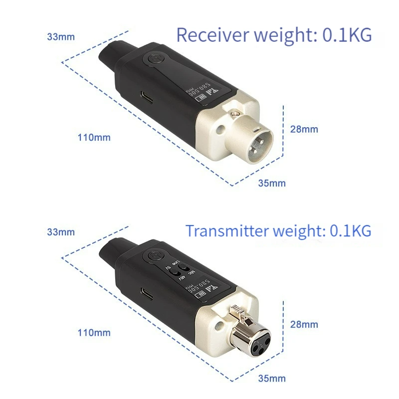 Wireless Microphone System XLR Mic Converter Adapter MA5 UHF Automatic Microphone Wireless Transmitter Receiver For Condenser