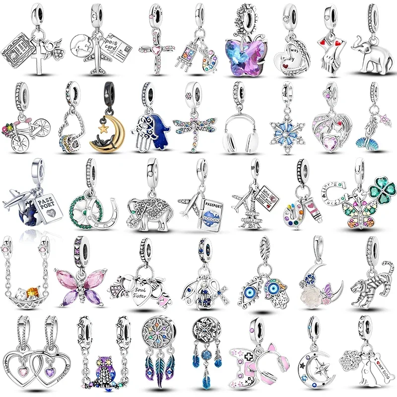 

2025 Hot Elk Dinosaur Luminous Firefly Dangle Charm Flower Beads Sale 925 Sterling Silver Fit Bangle Bracelet DIY Jewelry Charms