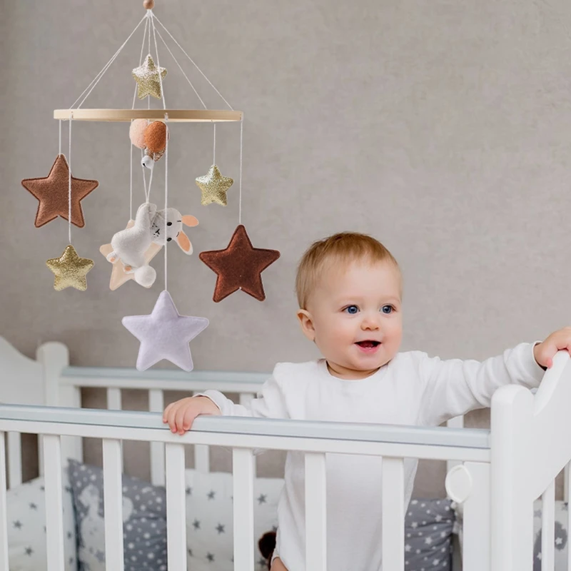 Sonajeros de juguete para bebés de 0 a 12 meses, sonajeros musicales para recién nacidos, lindo globo de conejito, cuna, cama, campana móvil, carrusel para cunas, regalo para niños