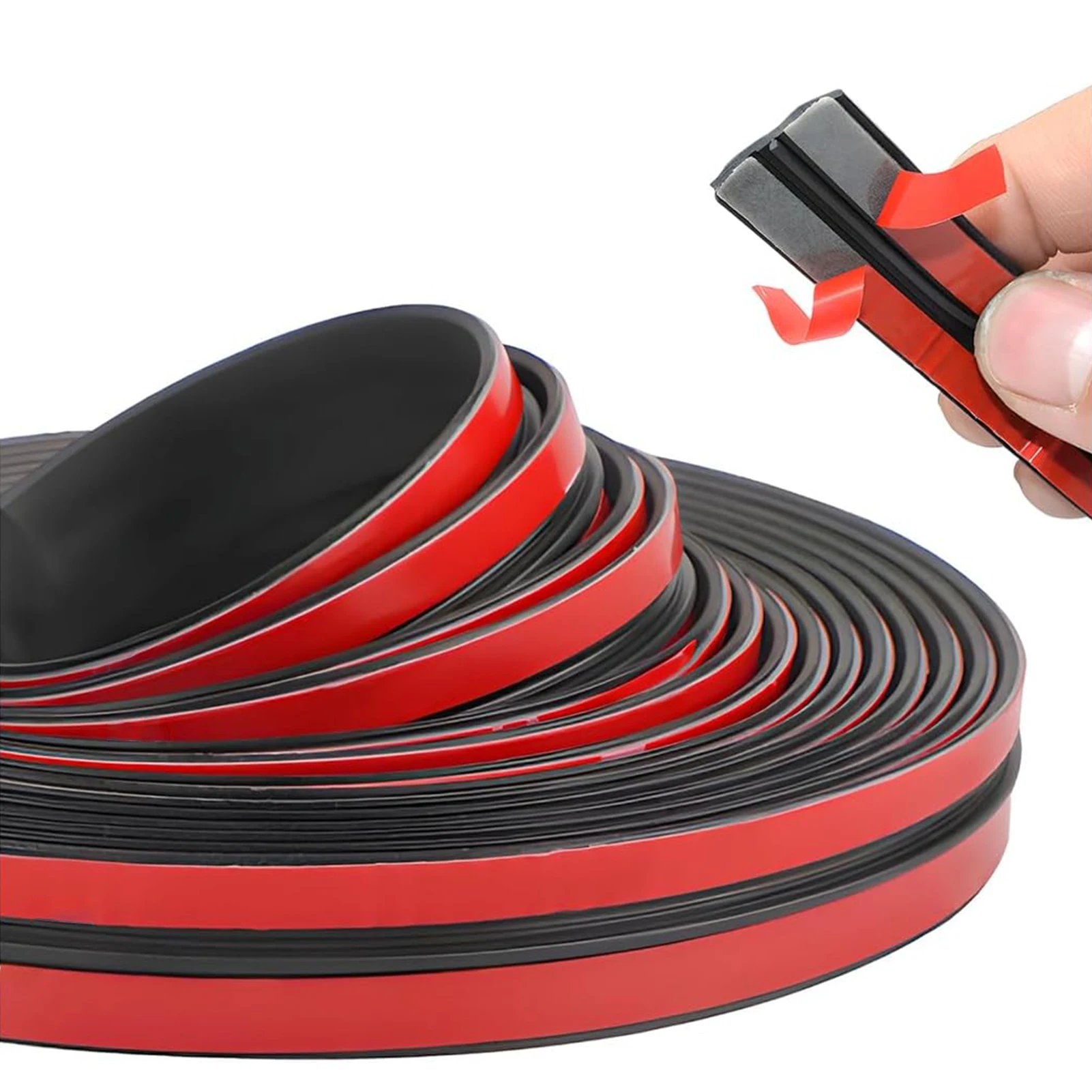 Car Weather Stripping T-Shape Cuttable Car Windshield Trim Sunroof Seal with Self Adhesive Waterproof Rubber Edge Trim for Cars