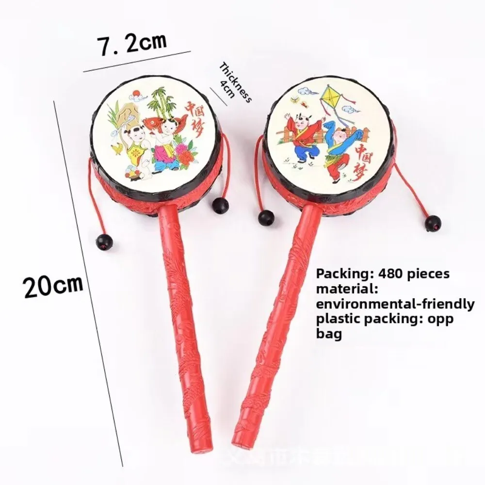 Baby Teething Rattle Toy Handheld Drum for Newborn Infant Educational Developmental Use Safe Material for Gifting and Play