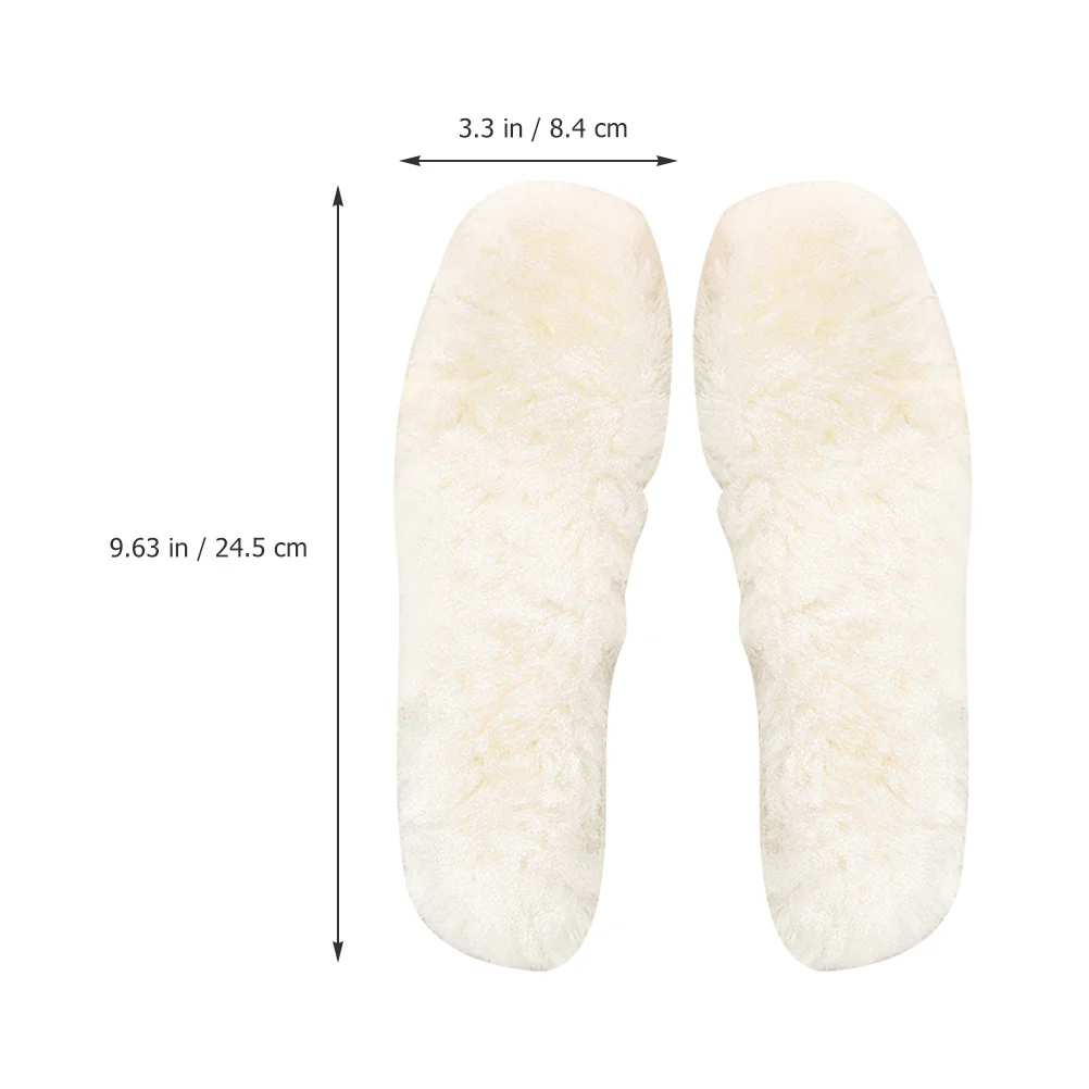 1 Pair Thickened Wool Insoles Winter Warm Shoe Inserts For Boots Sneakers Soft Moisture-Absorbing Sole Pads Reusable Foot