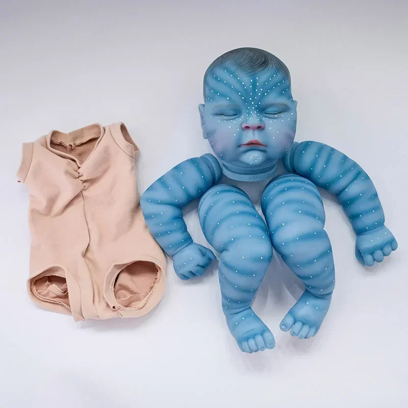 18inch Already Painted Reborn Doll Kits Peaches with Many Details Veins Unassembled Doll Parts with Cloth Body and Eyes