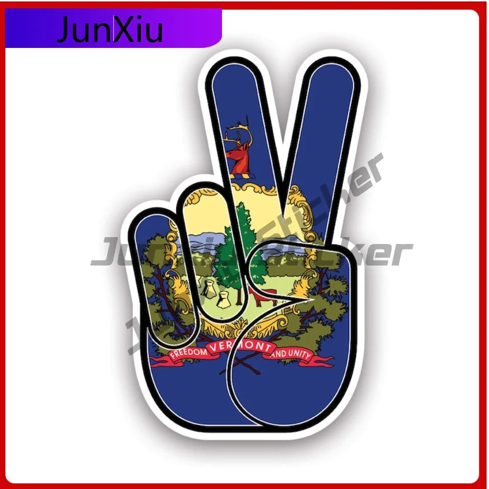 

Vermont State Shaped Peace Sign Stickerwaterproof Funny Car Waterproof Vinyl Decal For Refrigerators High Quality Decor Creative