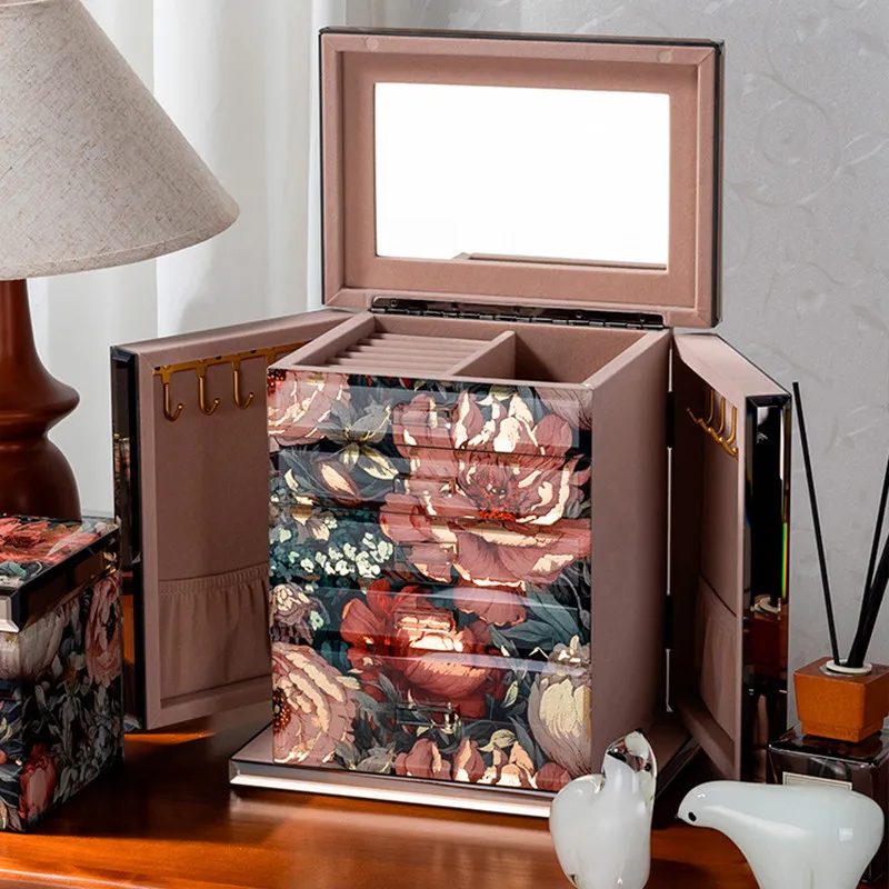 Multi Layer Drawer Jewelry Storage Box for Necklace Earrings Rings Jewelry Organizer
