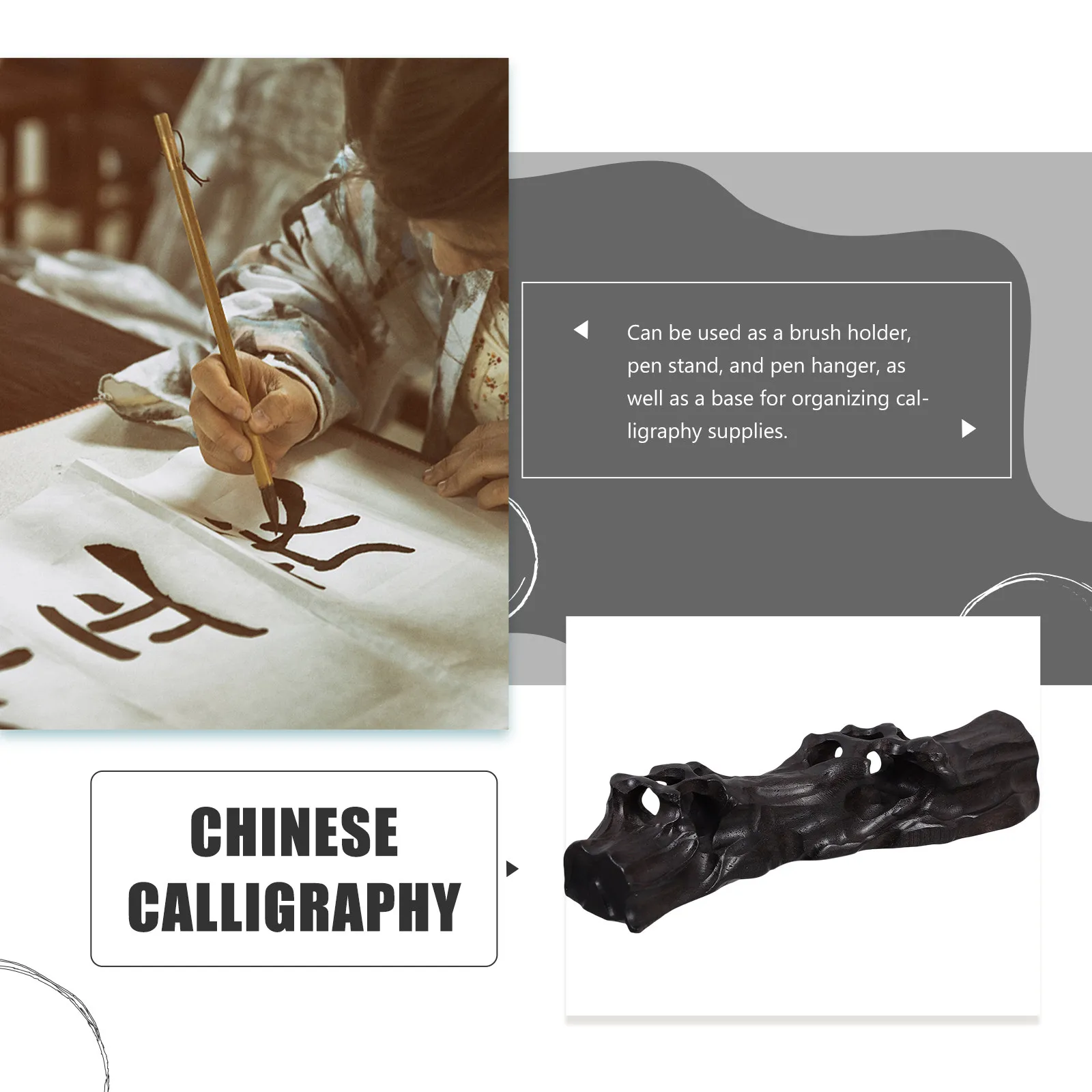 

Традиционная резная подставка для каллиграфических кистей в китайском стиле, ажурная, элегантная, для офисного стола, для рисования и письма