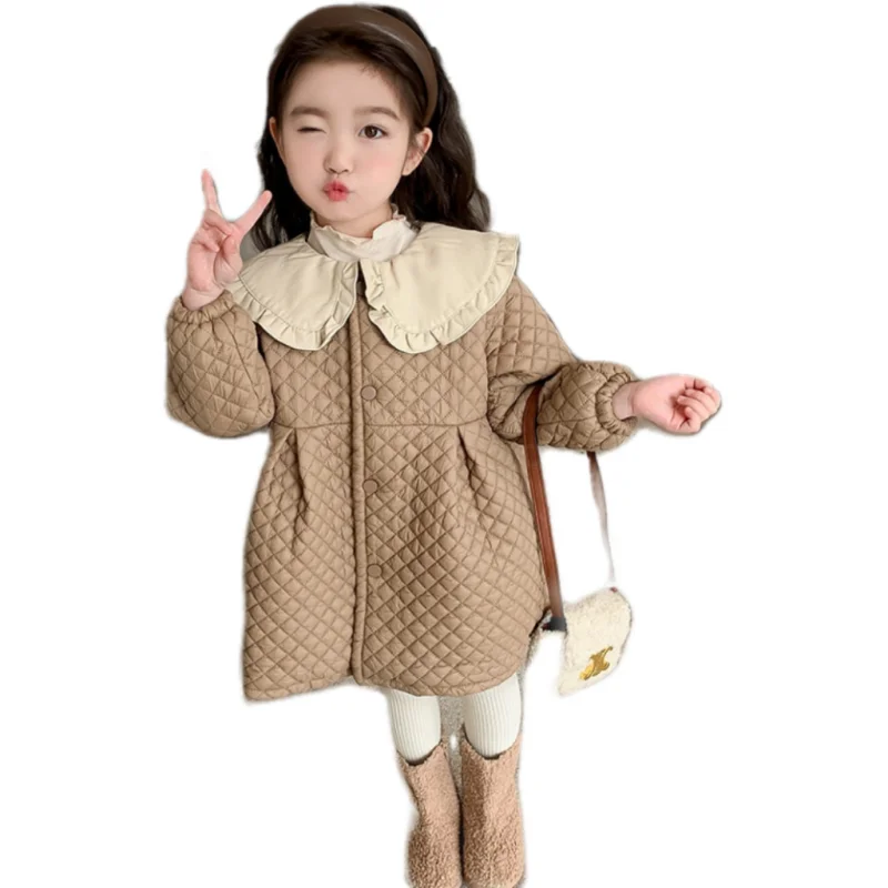 Girls Coat Jacket Winter Cotton Windbreak 2023 Charming Warm Plus Thicken Velvet Teenagers Sport Gift Children\'s Clothing