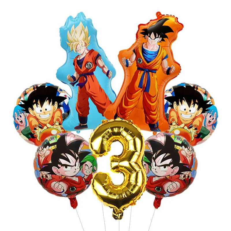 DBZ Gohan Goten Trunks Brother Themed Balloon Bouquet Four Star Foil Mylar for Saiyan Family Birthday Party Decor view 4
