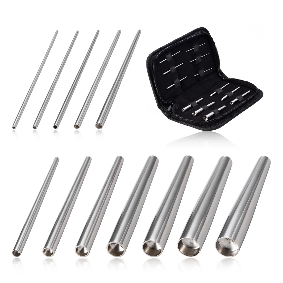 12Pcs/Lot Ear Gauges Stretching Kit Tools Tapers Plugs Eyelets Stainless Steel Tapers And Plugs Expander Set Body Piercing Tools