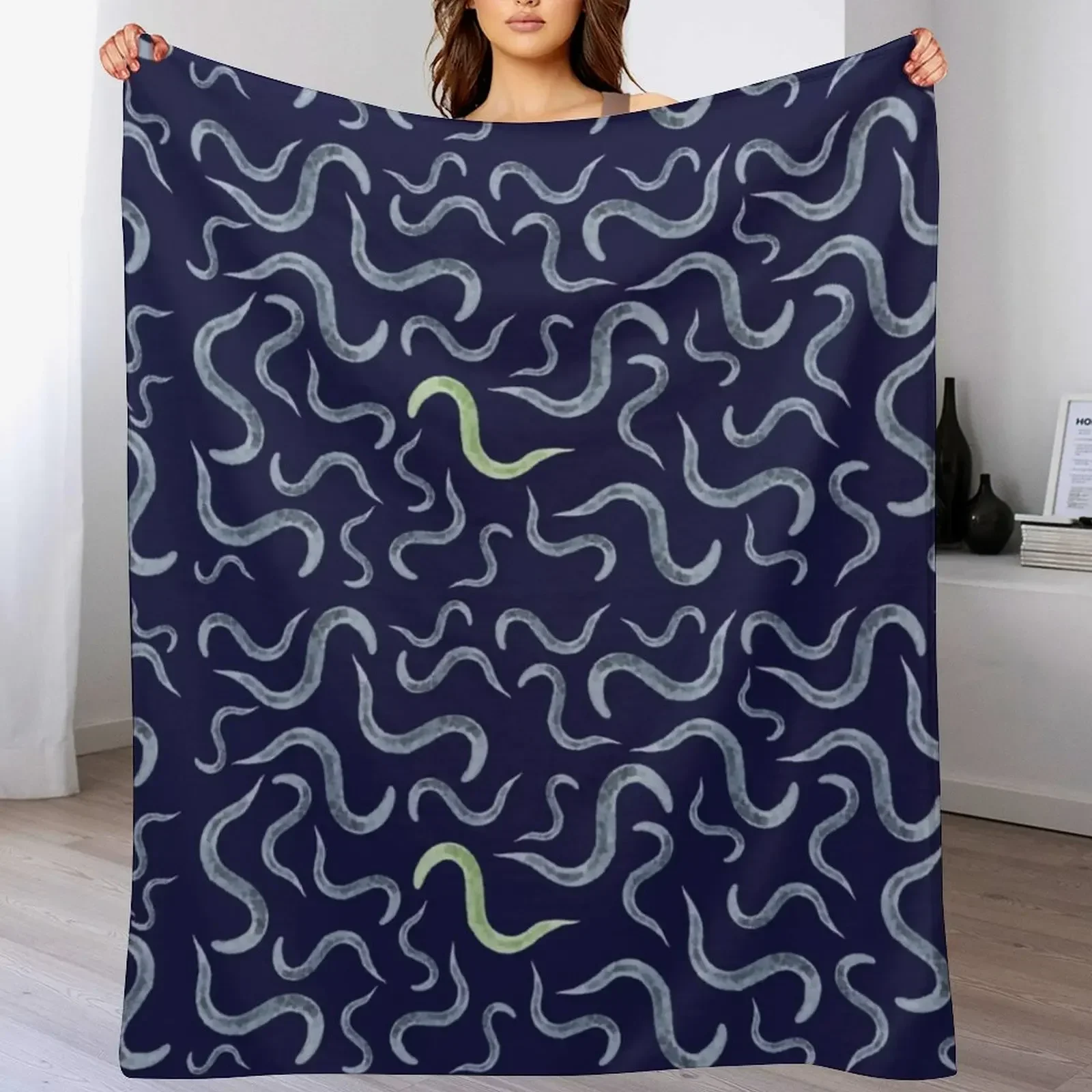 Caenorhabditis elegans Model Organism Biology Pattern Throw Blanket Multi-Purpose Summer Luxury Throw Blankets