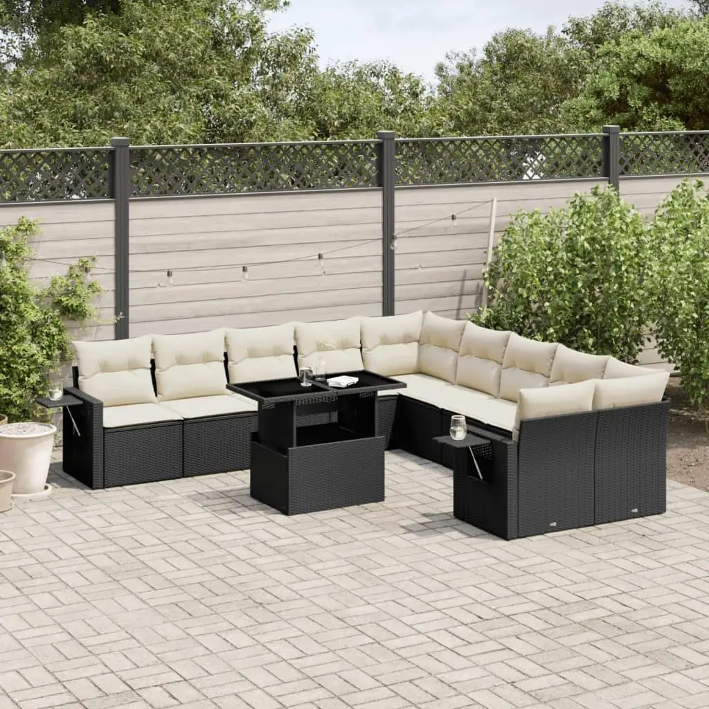 

Stylish Black and Cream White Garden Sofa Set for Outdoor Patio Furniture Modern Design