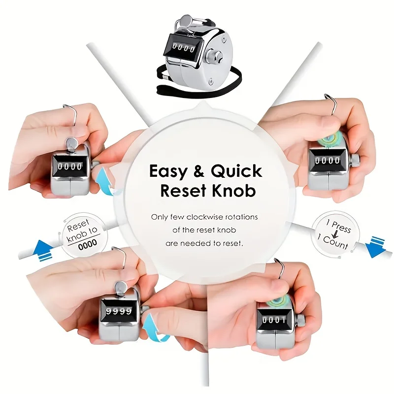 Handheld Tally Counter Tool 4 Digit Number Count Golf Counter For Knitting People Lap Fishing Golf Fidget Number Count New