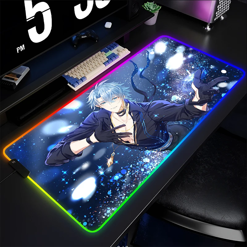 

RGB коврик для мыши Компьютерный игровой коврик для мыши Honkai Star Rail Phainon Настольный коврик Светодиодный коврик для ПК Аниме Коврик для клавиатуры Аксессуары для геймеров Коврик для мыши
