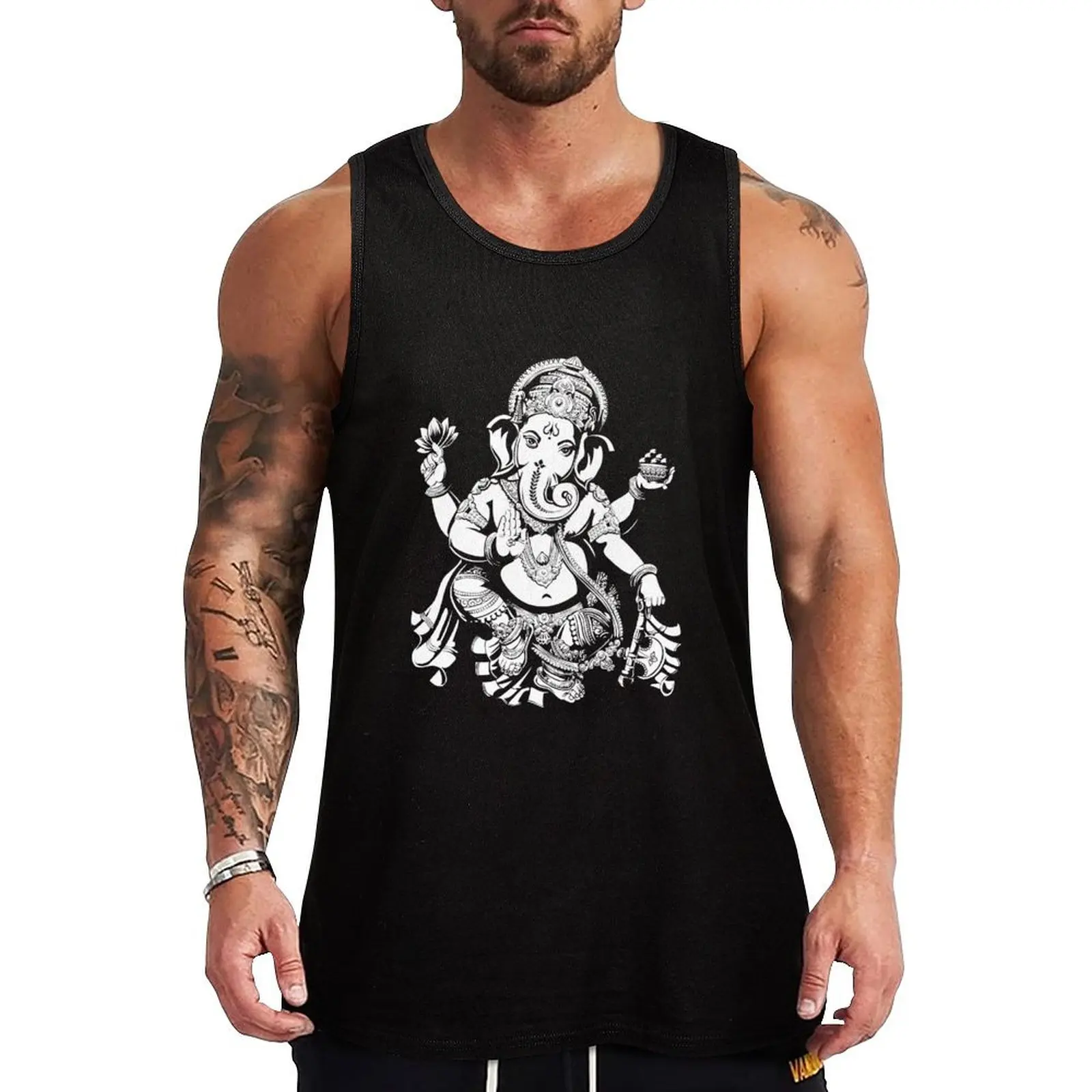 

Lord Ganesh for dark colours Tank Top man sexycostume sports t-shirts for men Short sleeve vests for men