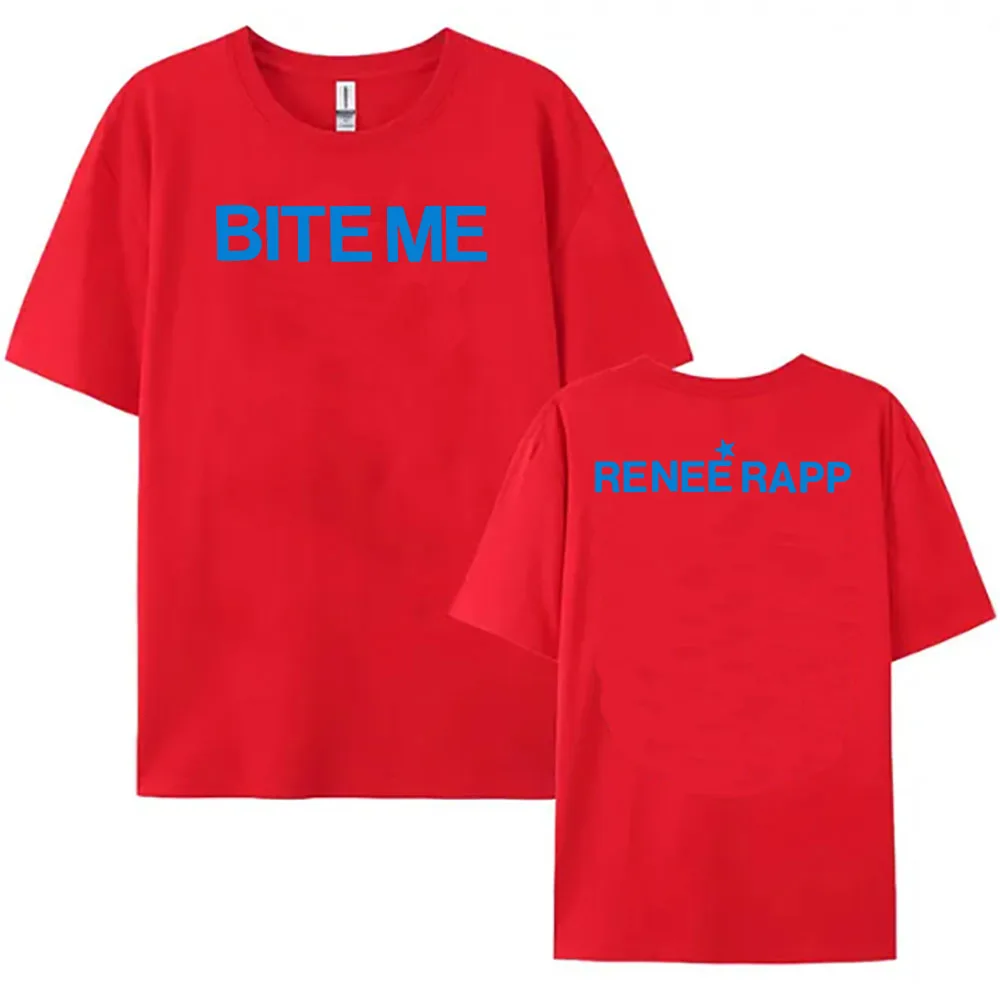 Reneé Rapp Bite Me T-shirt Short Sleeve Cotton O-neck Tshirts for Female Summer Casual 2025 NEW Album T Shirt Graphic Clothing