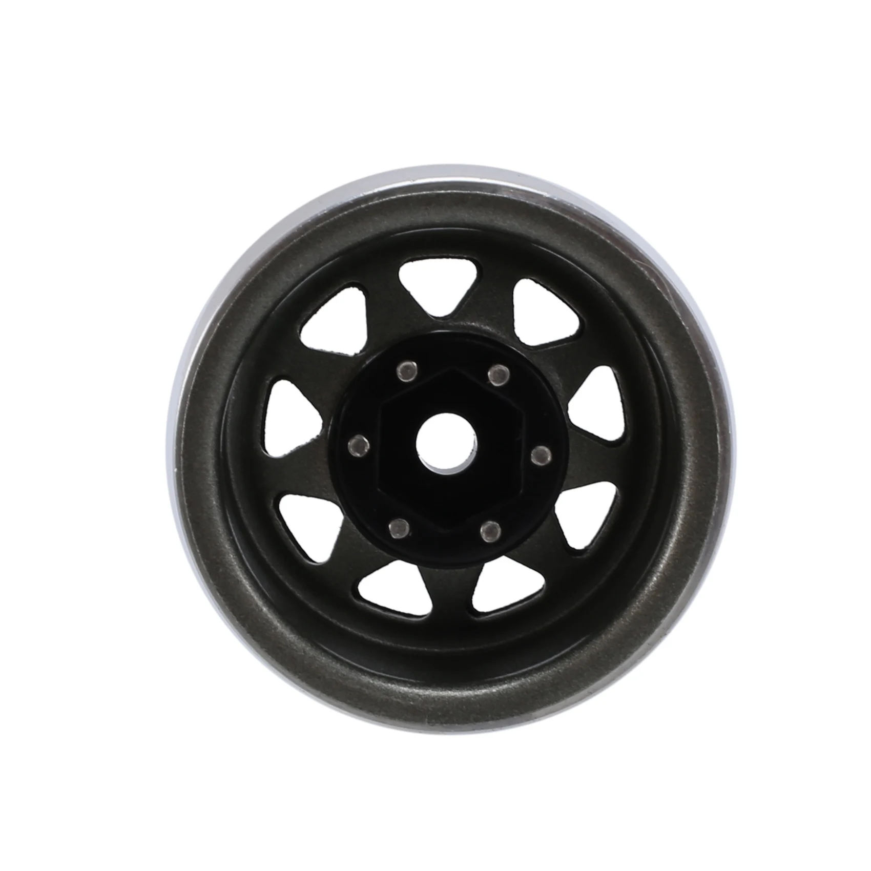 Steel 1.0 Beadlock Wheel Rim Wheel Hub for 1/24 RC Crawler Car Axial SCX24 Deadbolt C10 Jeep Gladiator Bronco,Titanium