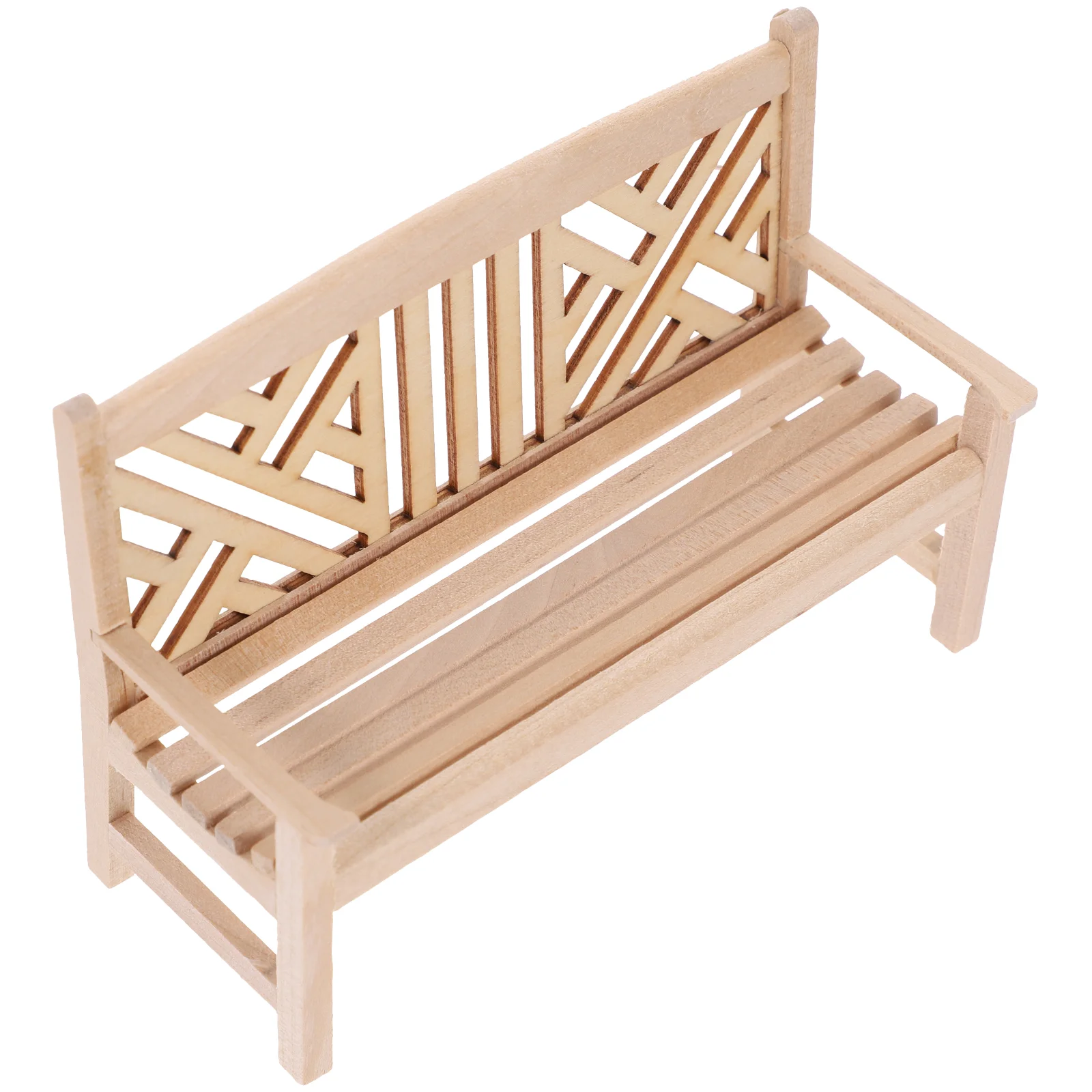 Chair Dollhouse Double Toddler Toy Mini Wooden Outdoor Furniture Bench Adornment