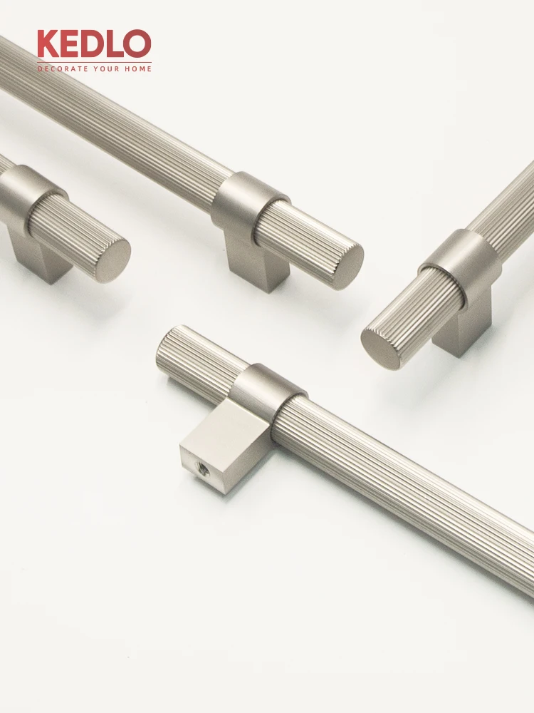 KEDLO Massivmessing-Griff, 500 mm lang, für Küchenschrank, Kühlschrank, Schranktür, Schublade, gebürsteter Nickelgriff – Detail 4