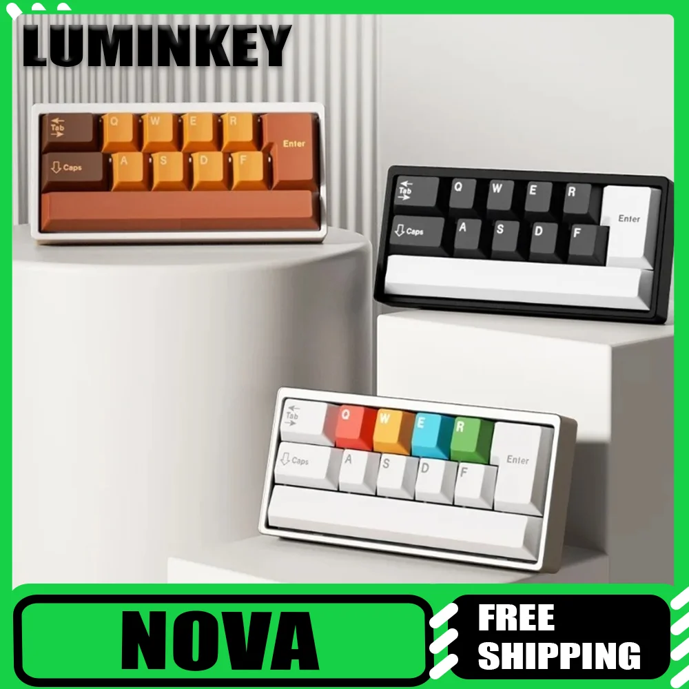 

Комплект механической клавиатуры LUMINKEY NOVA, индивидуальная мини-клавиатура из алюминиевого сплава с ЧПУ, 12 клавиш, горячая вилка, 0 задержки, киберспортивные игры