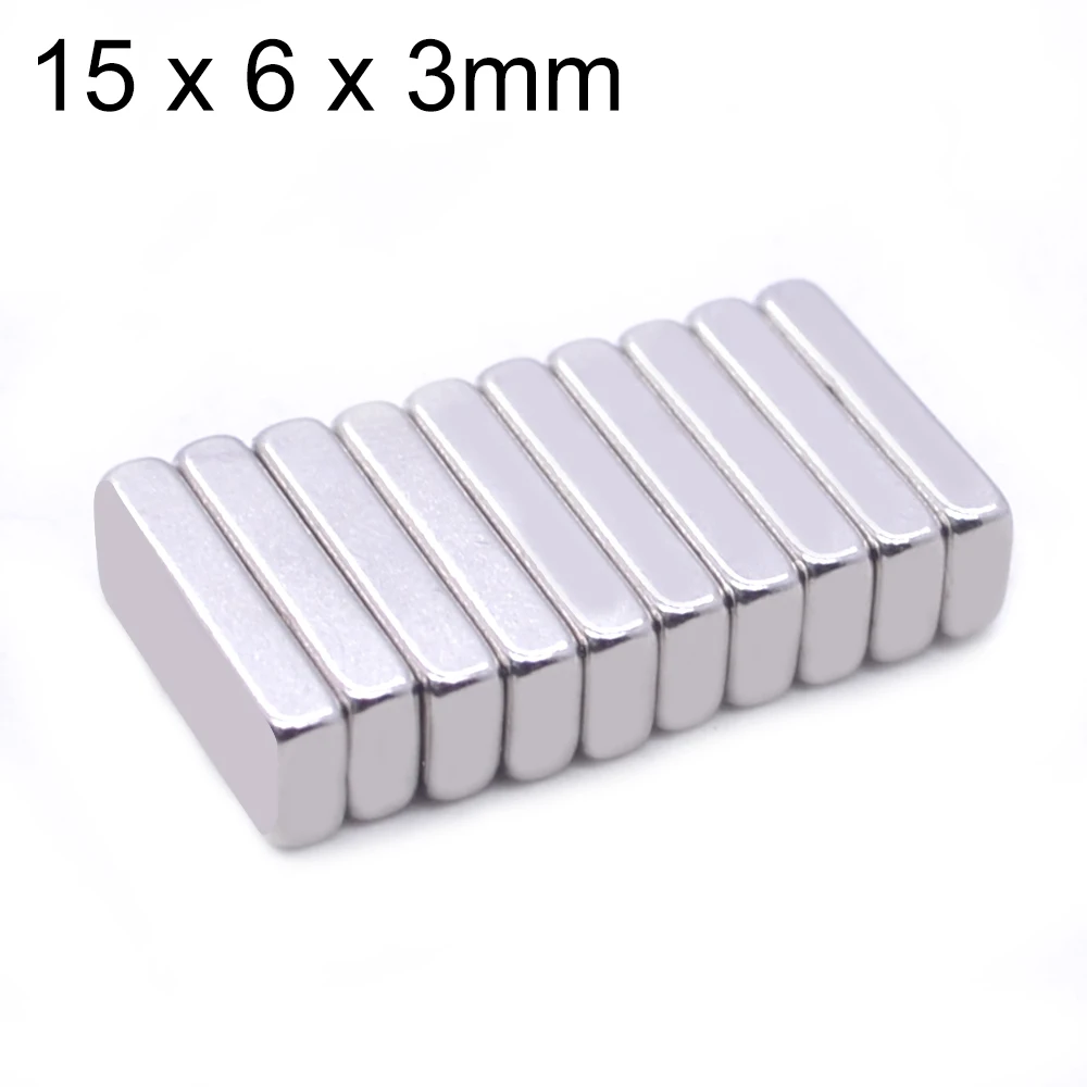 

2/20/50/100/10000Pcs 15x6x3 Neodymium Magnet 15*6*3 NdFeB Magnets Block Super Powerful Strong Permanent Magnetic imanes Block