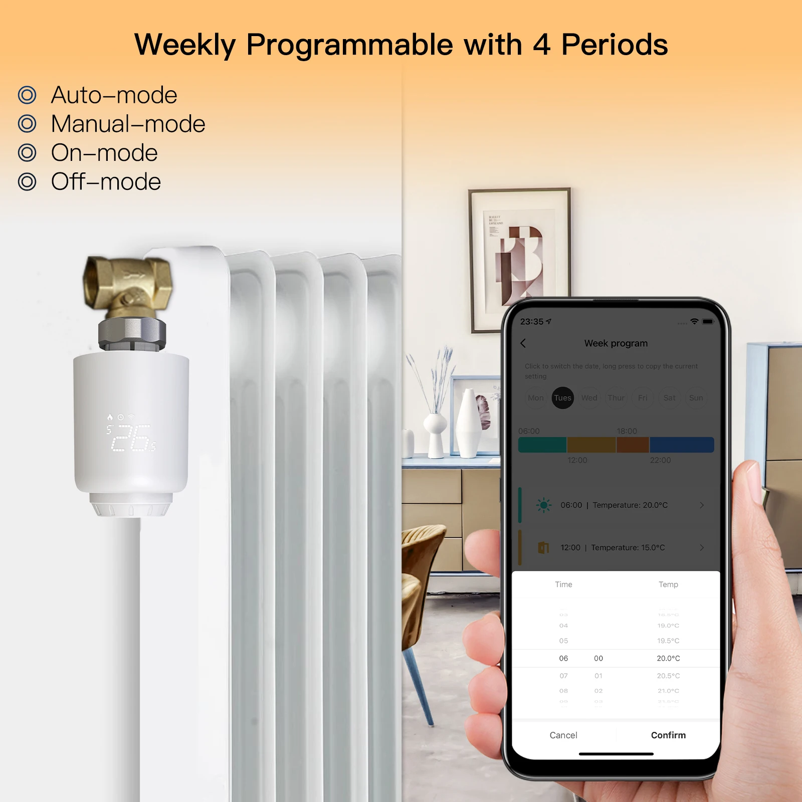 Moes Tuya ZigBee3.0 Radiator Actuator Valve Smart Thermostat Temperature Controller External Sensor TRV Voice Control Alexa