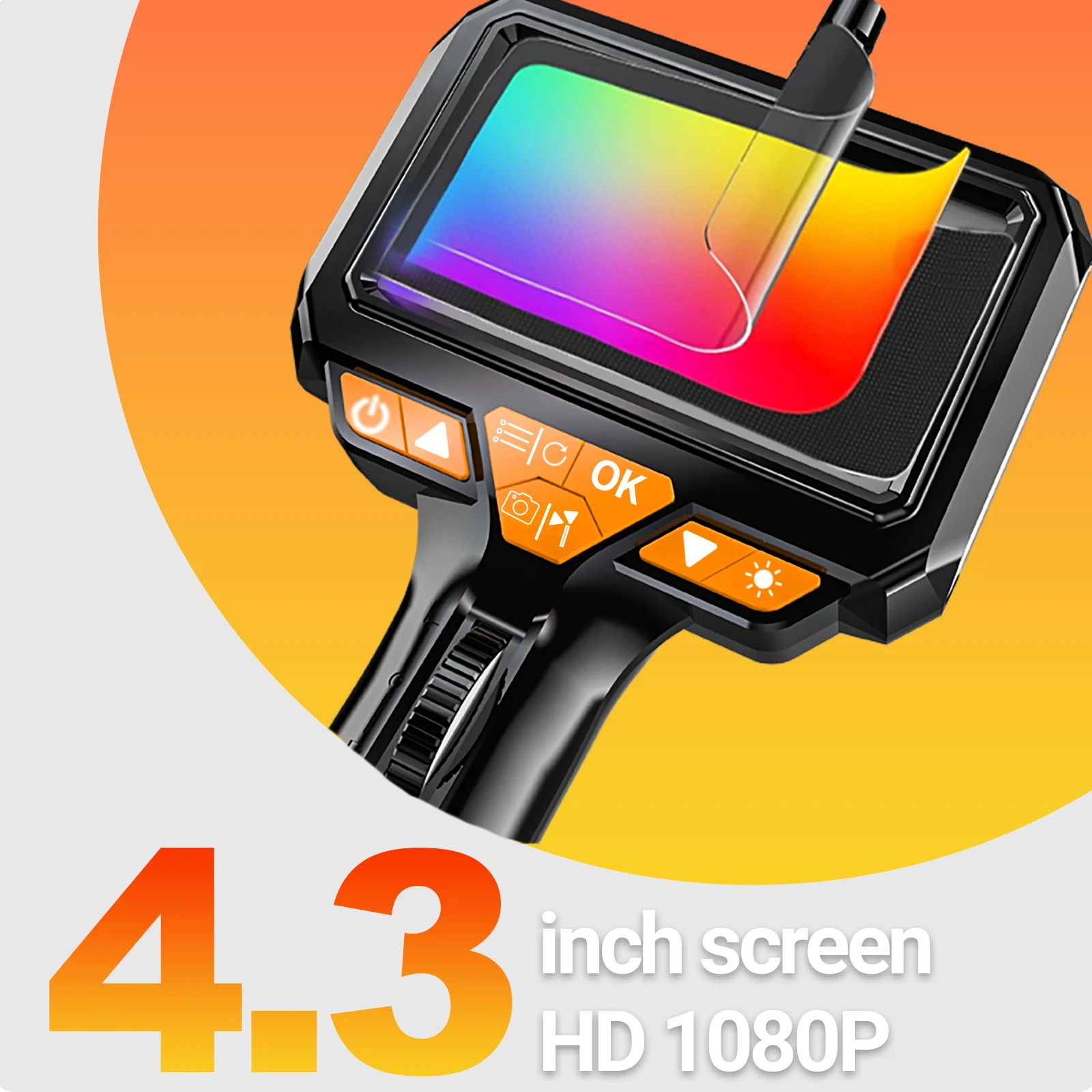 Two-Way 360° Articulating Borescope 8.5MM /6.5MM Waterproof Probe Camera for Automotive Repair With 4.3 inch Screen