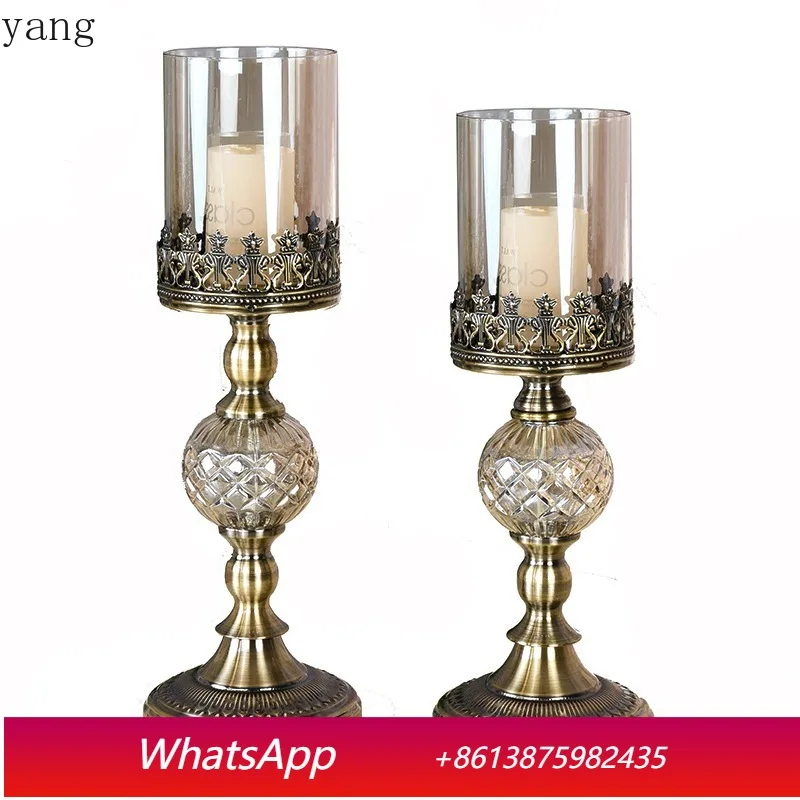 CX wrought iron candlestick lace creative wedding bronze retro romantic butter lamp candlelight dinner candlestick ornament
