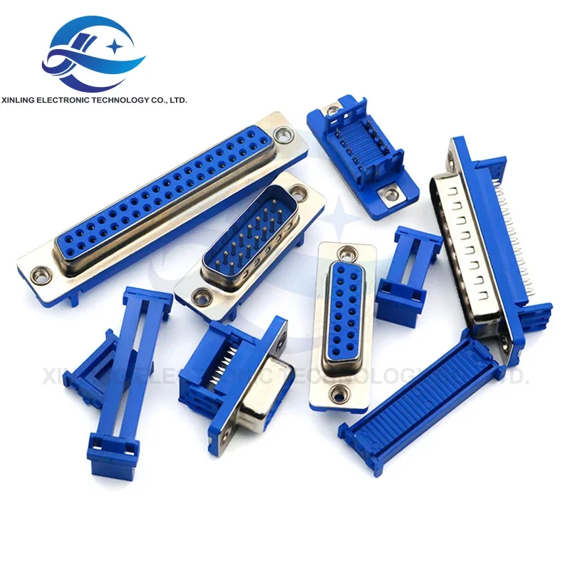 DIDC-DB9/15/25/37P solderless pressed cable connector Serial pinhole socket waterproof connector wire connector 1 set